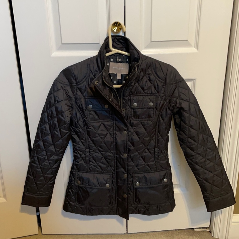 Banana Republic quilted black jacket